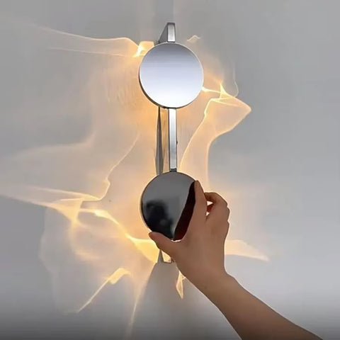 Modern Dual-Disc LED Wall Sconce with Ambient Backlighting