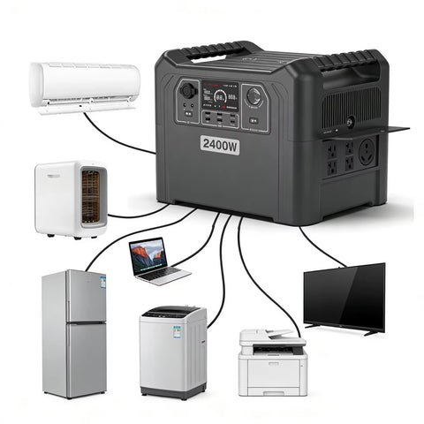 2400W Portable Power Station – LiFePO4 Solar Generator with MPPT