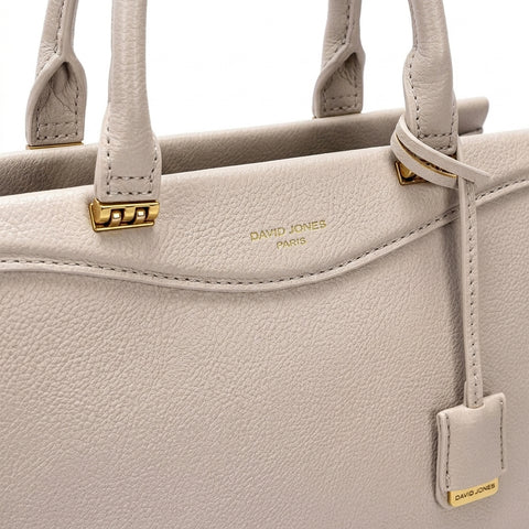 DAVID JONES Women's Structured Top-Handle Handbag (Cream)