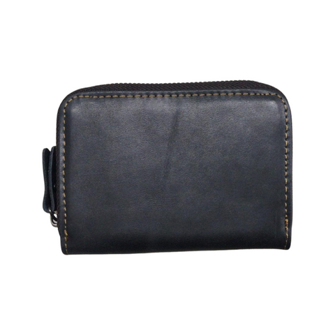 Compact Leather Wallet-Black