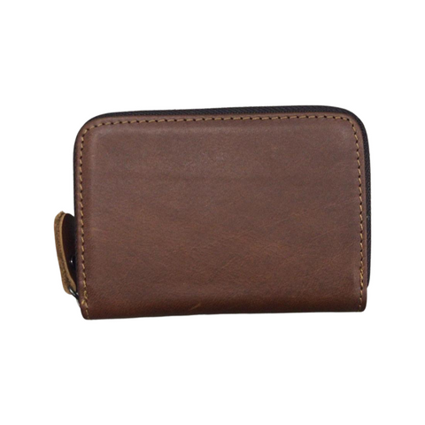 Compact Leather Wallet-Warm Brown