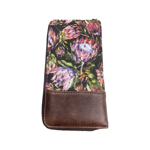 Protea Double Zip Wallet - Dark Brown