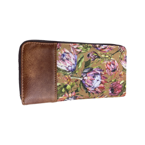 Protea Double Zip Wallet - Brown