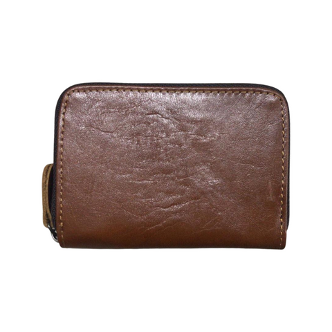 Compact Leather Wallet-Tan Brown