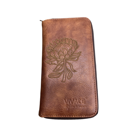 Protea Wallet, Imitation Leather - Tan Brown