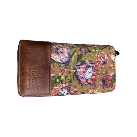 Protea Double Zip Wallet - Brown