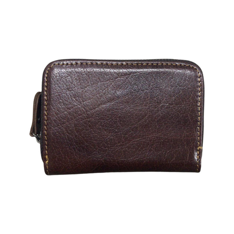 Compact Leather Wallet-Coffee Brown