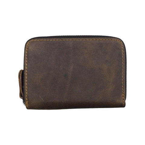 Compact Leather Wallet-Brown